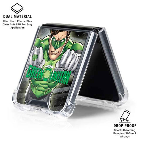 DC Comics Green Lantern Flying Action Pose Galaxy Z Flip6 Clear Case